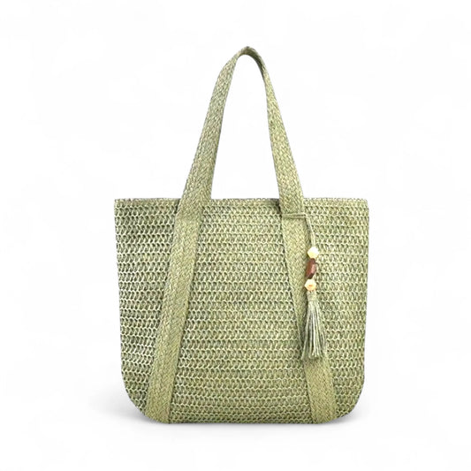 Sac de plage en paille tressée